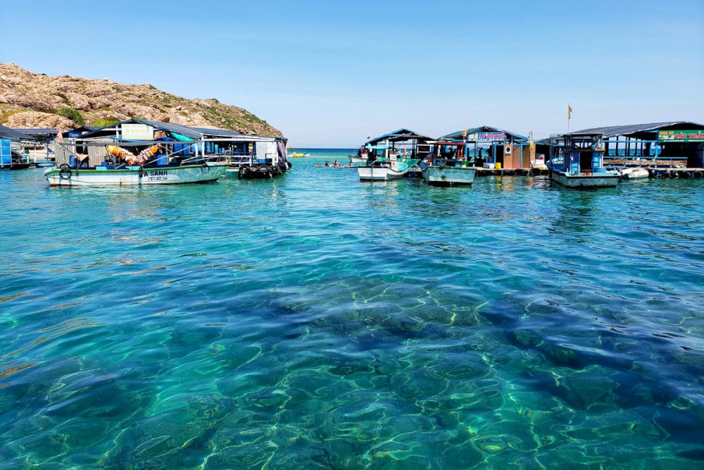 The peaceful atmosphere at Nhon Hai fishing village offers a tranquil retreat immersed in authentic coastal life